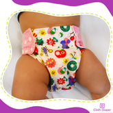 Reusable Baby Cloth Diaper with Adjustable Snap Buttons and Inserts (Set of 3)